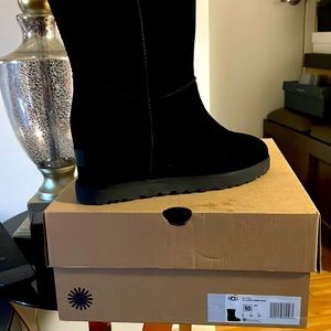 Black wedge heel uggs never worn in box